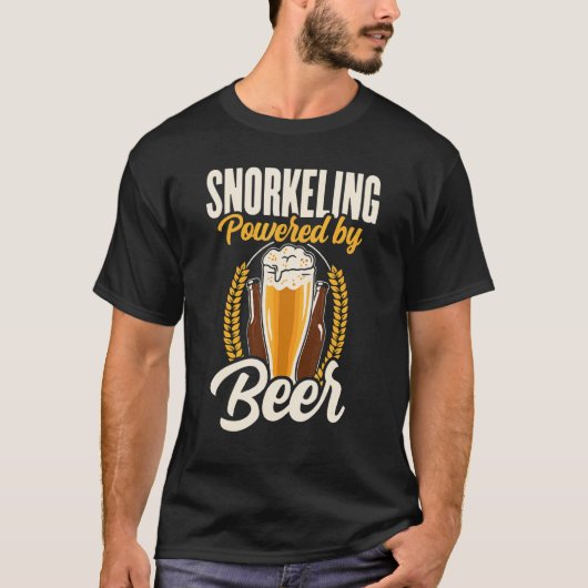 Snorkeling Powered By Beer Snorkel Scuba Diver Div T-shirt (Voorkant)