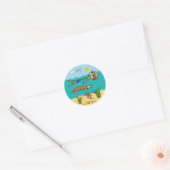 Snorkeling Ronde Sticker (Envelop)
