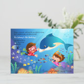 Snorkeling Tots Birthday Party Invitation Kaart (Staand voorkant)