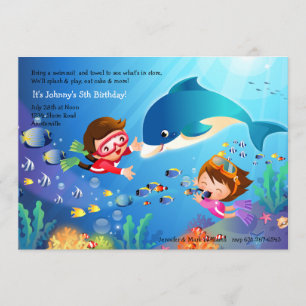 Snorkeling Tots Birthday Party Invitation Kaart