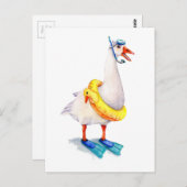 Snorkeling White Goose Briefkaart (Voorkant / Achterkant)