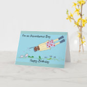 Snorkelverjaardag Kaart (Gele Bloem)