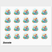 Snorkelverslaafde meid ronde sticker (Vel)