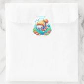 Snorkelverslaafde meid ronde sticker (Tas)