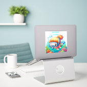 Snorkelverslaafde Sticker (Laptop op bureau)