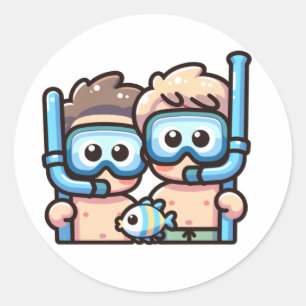 Snorkelvrienden Ronde Sticker