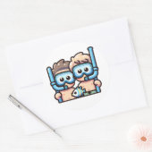 Snorkelvrienden Ronde Sticker (Envelop)