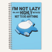 Snorlax being lazy from pokemon notitieboek (Voorkant)