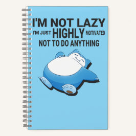 Snorlax being lazy from pokemon notitieboek