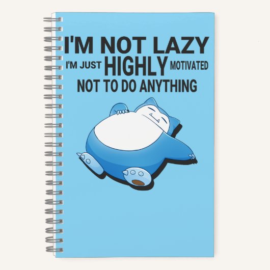 Snorlax being lazy from pokemon notitieboek (Voorkant)