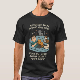Snorren geneest botten grappige kat adoptie liefhe t-shirt