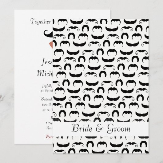 Snorren Rode lippen bruiloft Kaart (Voorkant / Achterkant)