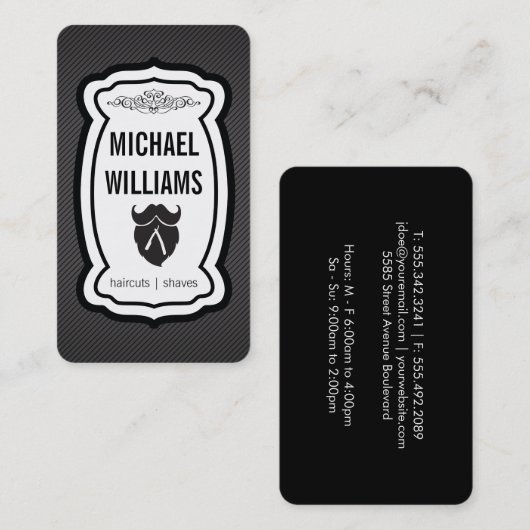 Snorren scheren en kappersbeurten visitekaartje (Voorkant / Achterkant)