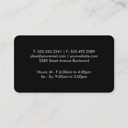 Snorren scheren en kappersbeurten visitekaartje (Achterkant)