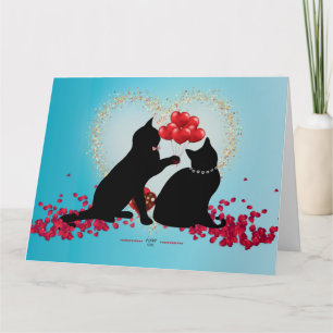 Snorren uit liefde - Kat Valentine Ballonnen - Cad Kaart