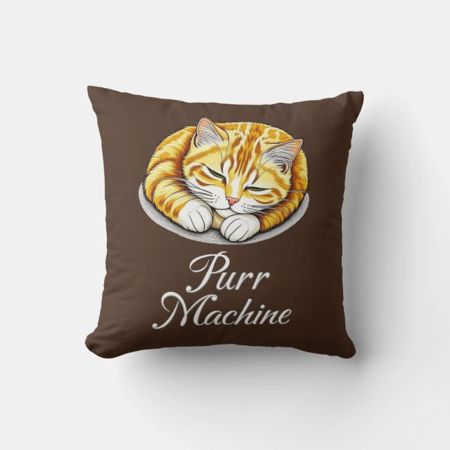Snorrmachine, Schattige Slaande Kater  Kussen (Voorkant)