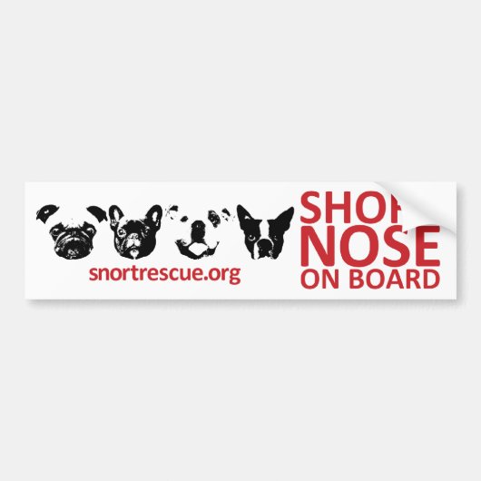 SNORT Bumpersticker met korte nos aan boord (Voorkant)