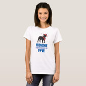 SNORT Frenchie Taal van liefde T-shirt (Voorkant volledig)