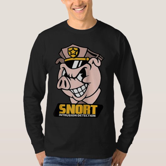 Snort Intrusion Detection Pig Cybersecurity Securi T-shirt (Voorkant)