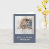  Snorting Zebra Groeten Kaart (Gele Bloem)