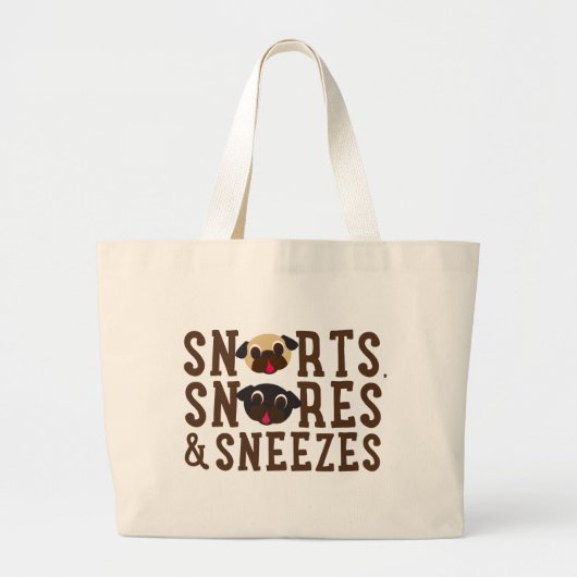 Snorts, Snores & Sneezes Pug Canvas Tas (Voorkant)