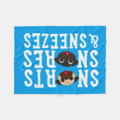 Snorts, Snores & Sneezes Pug Fleece Blanket Deken (Voorkant (Horizontaal))