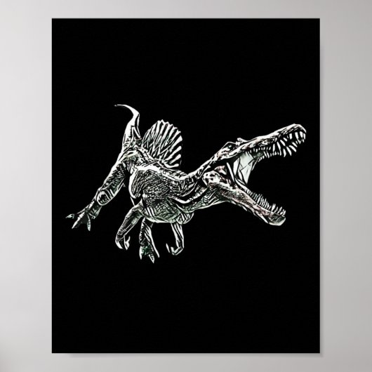 Snosaurus Motif Dinosaur Prehistoric Predator Dino Poster (Voorkant)