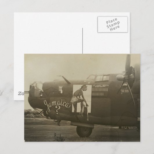 Snose-kunst op een B24-Liberator Briefkaart (Voorkant / Achterkant)