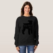 Snose Work Pittie Terrier Dog Silhouette Trui (Voorkant volledig)