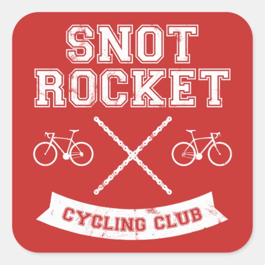 Snot Rocket Cycling Club Vierkante Sticker (Voorkant)