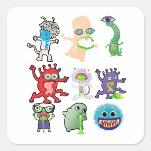 Snotty puke wezens vierkante sticker