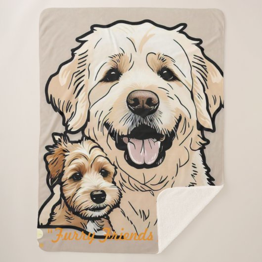 "Snouts and Snuggles" Sherpa Deken (Voorkant)