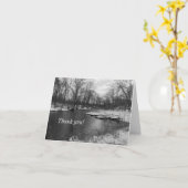 Snow Along James River Grayscale Hartelijk dank Kaart (Gele Bloem)