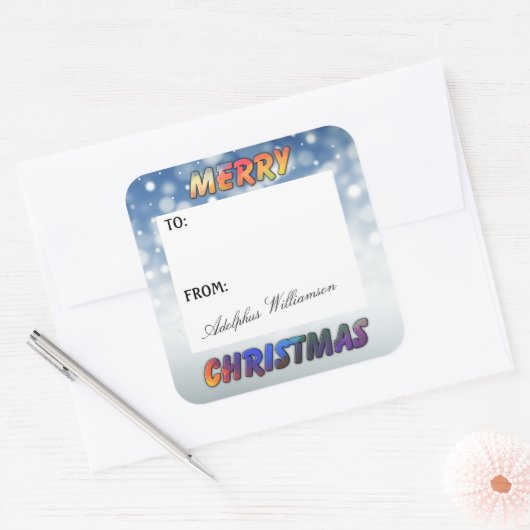 Snow and Merry Christmas gift Label (Envelop)