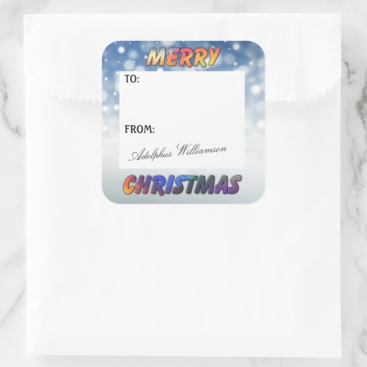 Snow and Merry Christmas gift Label (Tas)