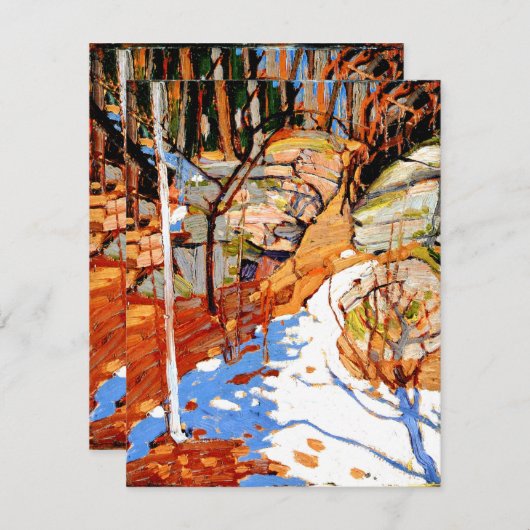 Snow and Rocks, schilderij van Tom Thomson Feestdagenkaart (Voorkant / Achterkant)