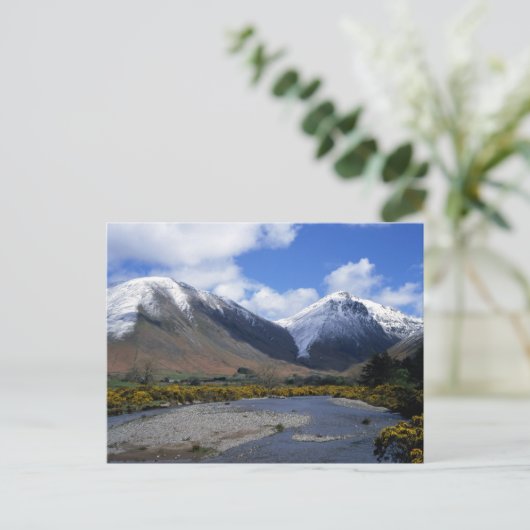 Snow and Spring Wasdale Head Cumbria England Briefkaart (Staand voorkant)