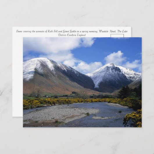Snow and Spring Wasdale Head Cumbria England Briefkaart (Voorkant / Achterkant)