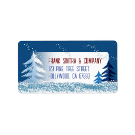 Snow and Trees Christmas Card Address Labels
