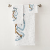 Snow Angel Dog Fun Cute Kerstfeestdag Funny Bad Handdoek (Insitu)