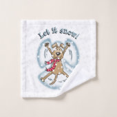 Snow Angel Dog Fun Cute Kerstfeestdag Funny Bad Handdoek (Wasdoekje)