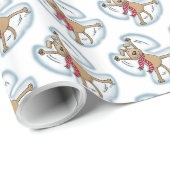 Snow Angel Dog Fun Cute Kerstfeestdag Funny Cadeaupapier (Rol Hoek)
