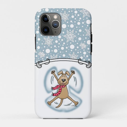 Snow Angel Dog Fun Cute Kerstfeestdag Funny Case-Mate iPhone Case (Achterkant)