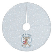 Snow Angel Dog Fun Cute Kerstfeestdag Funny Fleece Kerstboom Rok (Voorkant)