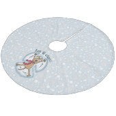 Snow Angel Dog Fun Cute Kerstfeestdag Funny Fleece Kerstboom Rok (Gekanteld)