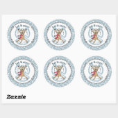 Snow Angel Dog Fun Cute Kerstfeestdag Funny Ronde Sticker (Vel)
