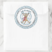 Snow Angel Dog Fun Cute Kerstfeestdag Funny Ronde Sticker (Tas)