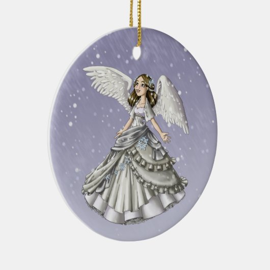 Snow Angel Keramisch Ornament (Rechts)