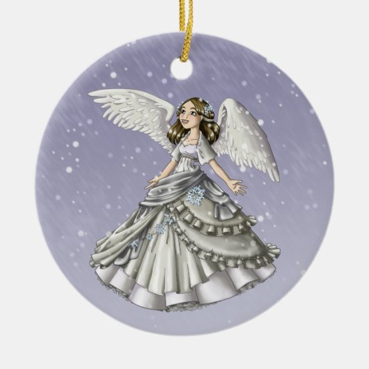 Snow Angel Keramisch Ornament (Voorkant)