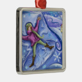 Snow Angel-kerstversiering Metalen Ornament (Rechts)